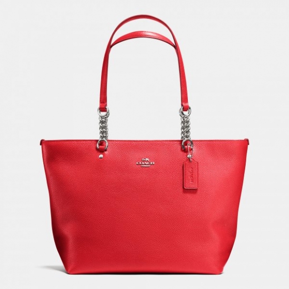 New Leather Coach Sophia Tote In Pebble Leather New Leather Coach Sophia Tote In Pebble Leather