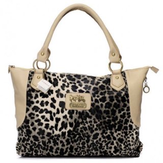 Coach Leopard Fur Large Ivory Totes BAK Coach Leopard Fur Large Ivory Totes BAK