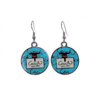 Coach Logo Blue Earrings AKF Coach Logo Blue Earrings AKF