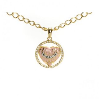 Coach Logo Heart Gold Necklaces CYM