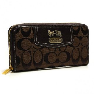 Coach Logo In Signature Large Coffee Wallets BFZ Coach Logo In Signature Large Coffee Wallets BFZ