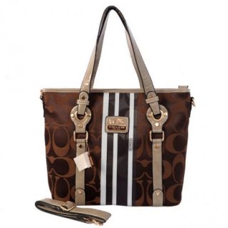 Coach Logo In Signature Medium Coffee Totes BES Coach Logo In Signature Medium Coffee Totes BES