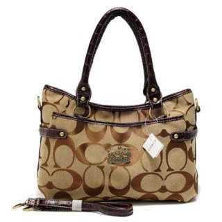 Coach Logo Monogram Small Coffee Satchels BKW Coach Logo Monogram Small Coffee Satchels BKW