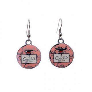 Coach Logo Pink Earrings AKE Coach Logo Pink Earrings AKE