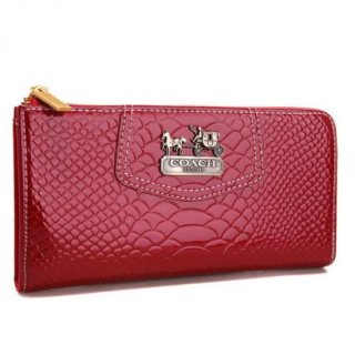 Coach Madison Continental Zip In Croc Embossed Large Red Wallets AGI Coach Madison Continental Zip In Croc Embossed Large Red Wallets AGI