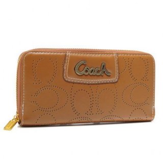 Coach Perforated Logo Large Camel Wallets AXR Coach Perforated Logo Large Camel Wallets AXR