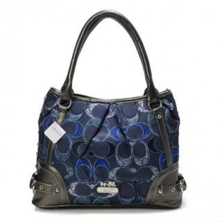 Coach Poppy In Signature Medium Navy Totes AEH