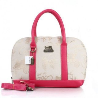 Coach Poppy Logo Style Medium Pink Khaki Satchels EUM Coach Poppy Logo Style Medium Pink Khaki Satchels EUM