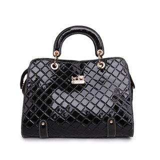 Coach Rhombus Medium Black Satchels BSR Coach Rhombus Medium Black Satchels BSR