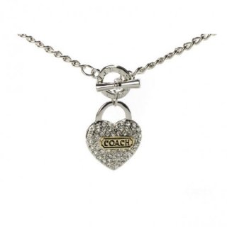 Coach Shine Heart Silver Necklaces CXV Coach Shine Heart Silver Necklaces CXV