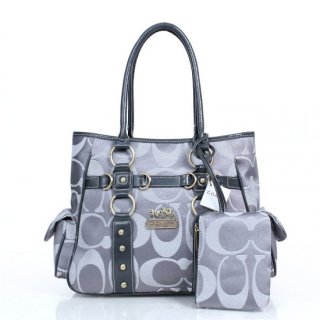 Coach Stud In Signature Medium Grey Totes DZF Coach Stud In Signature Medium Grey Totes DZF