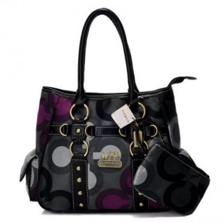 Coach Stud In Signature Small Grey Totes BIT Coach Stud In Signature Small Grey Totes BIT