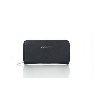 Coach Zip In Saffiano Small Black Wallets FFK Coach Zip In Saffiano Small Black Wallets FFK