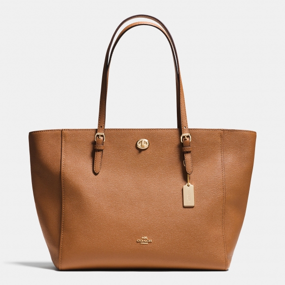 Good Quality Coach Turnlock Tote In Crossgrain Leather Good Quality Coach Turnlock Tote In Crossgrain Leather