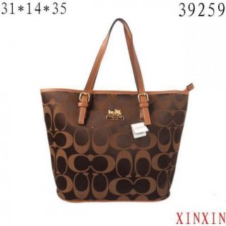 Coach Borough Logo In Signature Large Coffee Totes BQP Coach Borough Logo In Signature Large Coffee Totes BQP