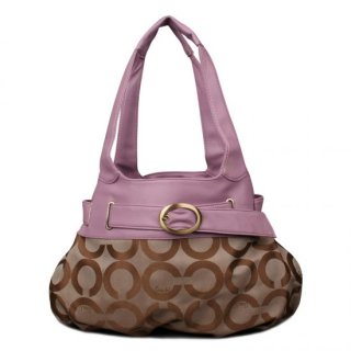 Coach Buckle In Signature Large Purple Khaki Hobo EMZ Coach Buckle In Signature Large Purple Khaki Hobo EMZ