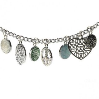 Coach Circle Charm Silver Necklaces CZO Coach Circle Charm Silver Necklaces CZO