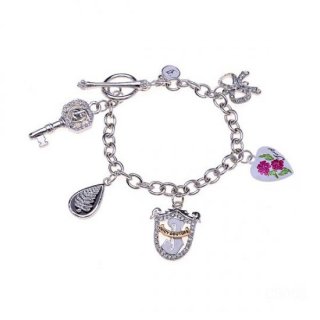 Coach Diamond Charm Silver Bracelets CXI Coach Diamond Charm Silver Bracelets CXI