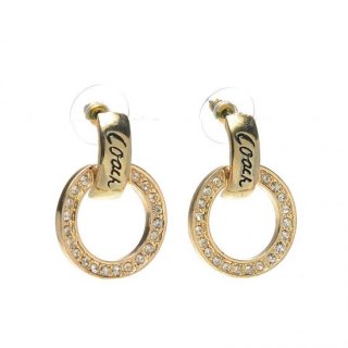 Coach Diamond Circle Stud Gold Earrings AKA Coach Diamond Circle Stud Gold Earrings AKA