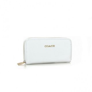 Coach Double Zip In Saffiano Small White Wallets FFM Coach Double Zip In Saffiano Small White Wallets FFM