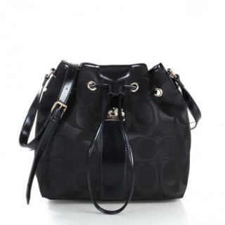 Coach Drawstring Medium Black Shoulder Bags FCE Coach Drawstring Medium Black Shoulder Bags FCE