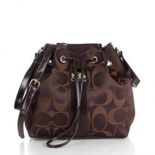 Coach Drawstring Medium Coffee Shoulder Bags FCB Coach Drawstring Medium Coffee Shoulder Bags FCB