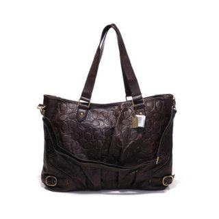 Coach Embossed In Monogram Large Coffee Satchels DGE Coach Embossed In Monogram Large Coffee Satchels DGE
