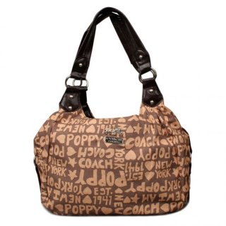 Coach Fashion Poppy Signature Medium Brown Shoulder Bags ENM