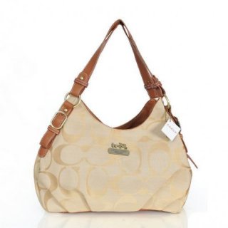 Coach Fashion Signature Medium Khaki Shoulder Bags ERE Coach Fashion Signature Medium Khaki Shoulder Bags ERE
