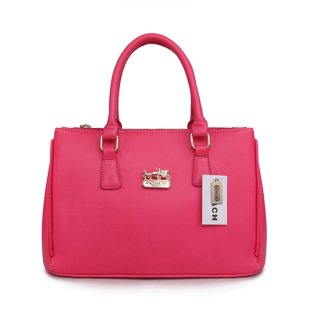Coach In Saffiano Medium Fuchsia Satchels AWA Coach In Saffiano Medium Fuchsia Satchels AWA