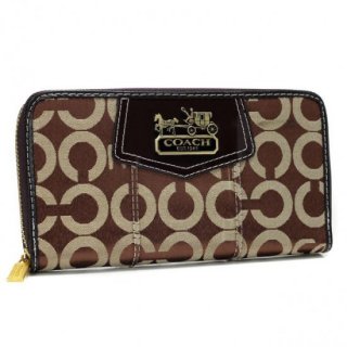 Coach In Signature Large Coffee Wallets AXM Coach In Signature Large Coffee Wallets AXM