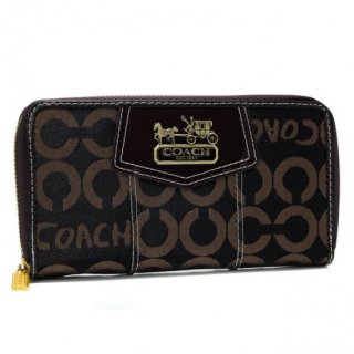 Coach In Signature Large Coffee Wallets AXN Coach In Signature Large Coffee Wallets AXN