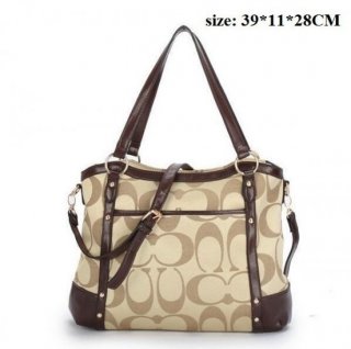 Coach In Signature Large Khaki Totes APD Coach In Signature Large Khaki Totes APD