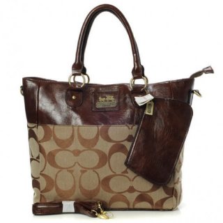 Coach In Signature Medium Camel Totes AOV Coach In Signature Medium Camel Totes AOV