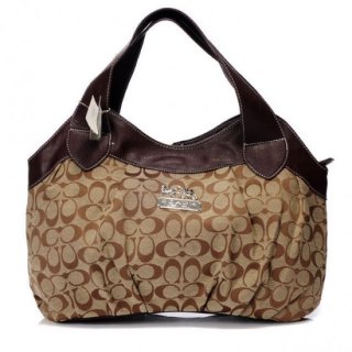 Coach In Signature Medium Coffee Hobo BBY Coach In Signature Medium Coffee Hobo BBY