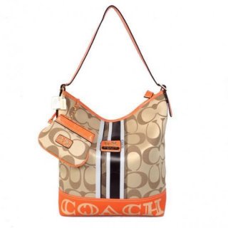 Coach In Signature Medium Khaki Shoulder Bags AYL Coach In Signature Medium Khaki Shoulder Bags AYL