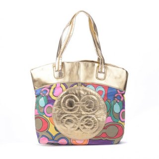 Coach Julia Big C Medium Gold Multi Totes EWC Coach Julia Big C Medium Gold Multi Totes EWC