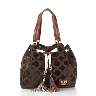 Coach Julia Logo Medium Coffee Totes FEN Coach Julia Logo Medium Coffee Totes FEN