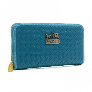 Coach Knitted Logo Large Blue Wallets EGH Coach Knitted Logo Large Blue Wallets EGH