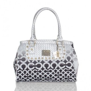 Coach Knitted Monogram Stud Medium Grey Satchels ESE Coach Knitted Monogram Stud Medium Grey Satchels ESE