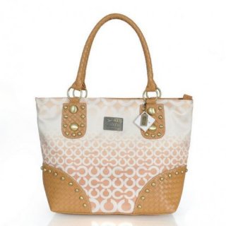 Coach Knitted Stud Medium Apricot Satchels ERR Coach Knitted Stud Medium Apricot Satchels ERR