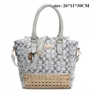 Coach Knitted Stud Medium Grey Satchels ERS Coach Knitted Stud Medium Grey Satchels ERS