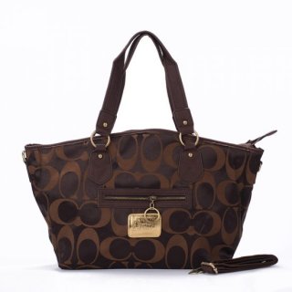 Coach Legacy In Signature Jacquard Medium Coffee Totes EWI Coach Legacy In Signature Jacquard Medium Coffee Totes EWI