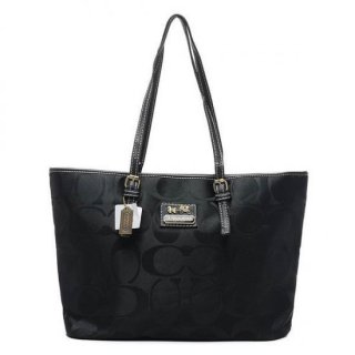 Coach Legacy Logo In Monogram Large Black Totes BQH Coach Legacy Logo In Monogram Large Black Totes BQH
