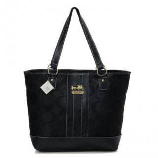 Coach Legacy Logo In Monogram Medium Black Totes BPS Coach Legacy Logo In Monogram Medium Black Totes BPS