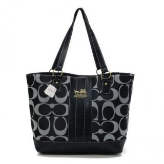 Coach Legacy Logo In Monogram Medium Black Totes BPT Coach Legacy Logo In Monogram Medium Black Totes BPT