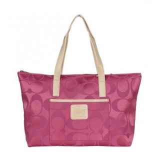 Coach Legacy Logo In Monogram Medium Fuchsia Totes BPZ Coach Legacy Logo In Monogram Medium Fuchsia Totes BPZ