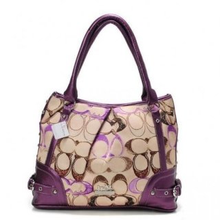 Coach Legacy Logo In Signature Medium Purple Hobo BPO Coach Legacy Logo In Signature Medium Purple Hobo BPO